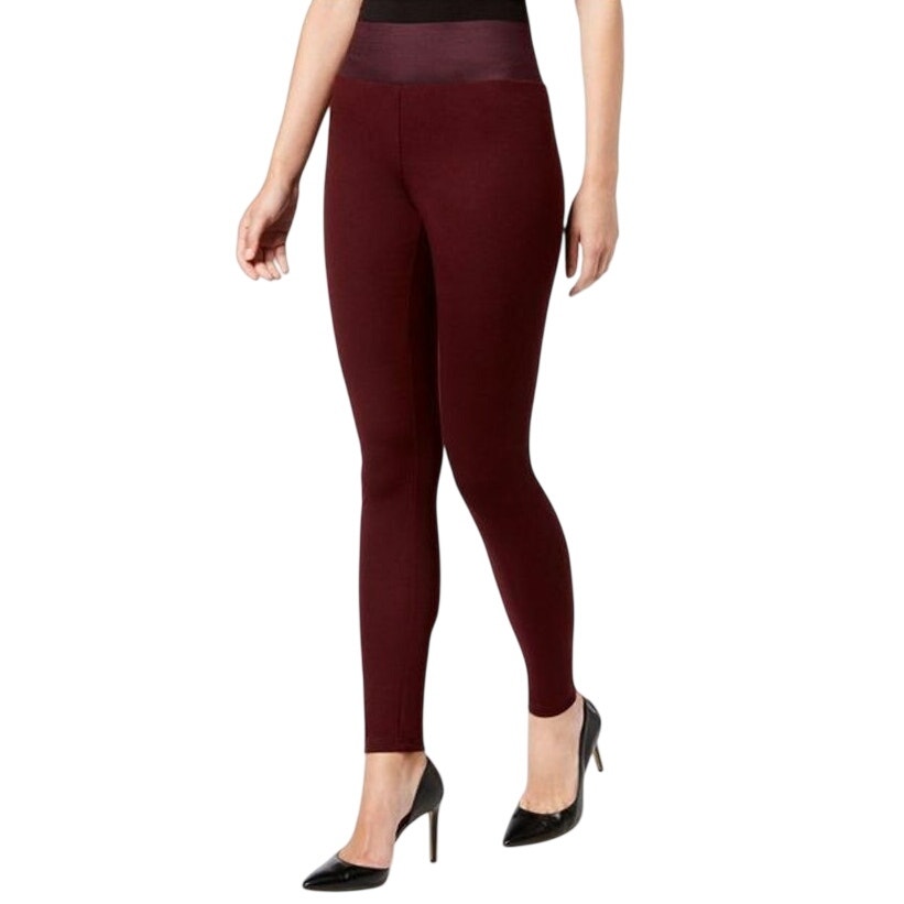 INC International Concepts Women's High-Rise Leggings in Burgundy Red