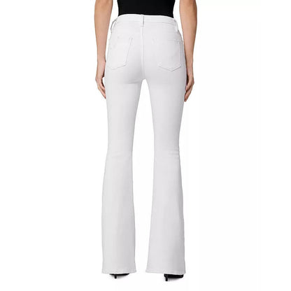 Hudson Holly High Rise Flared Jeans in White Horse