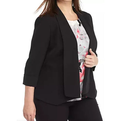 Kasper Ladies Black Textured Knit Blazer Jacket, Size XL