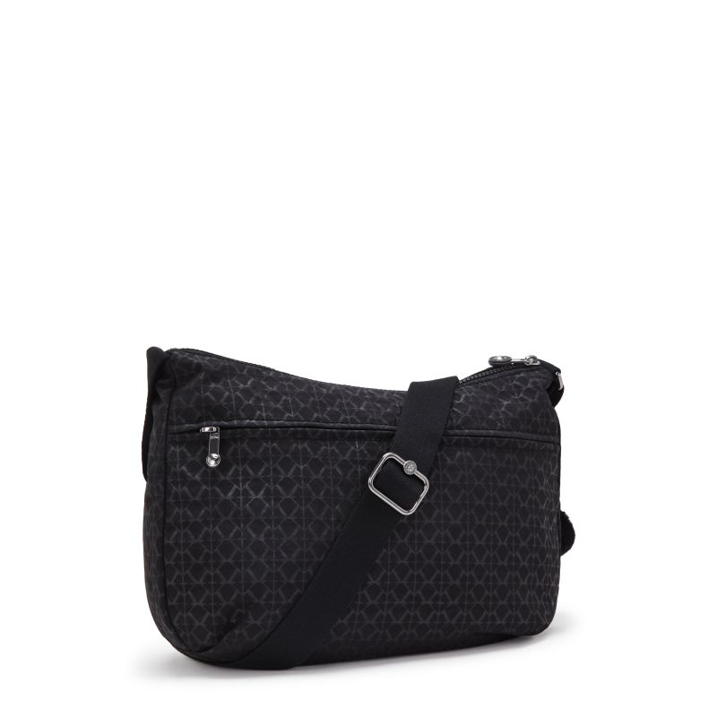 Kipling "Izellah" Medium Across Body Shoulder Bag in Signature Emblem Black