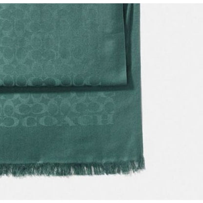 COACH Ladies Dark Turquoise Signature Stole Scarf