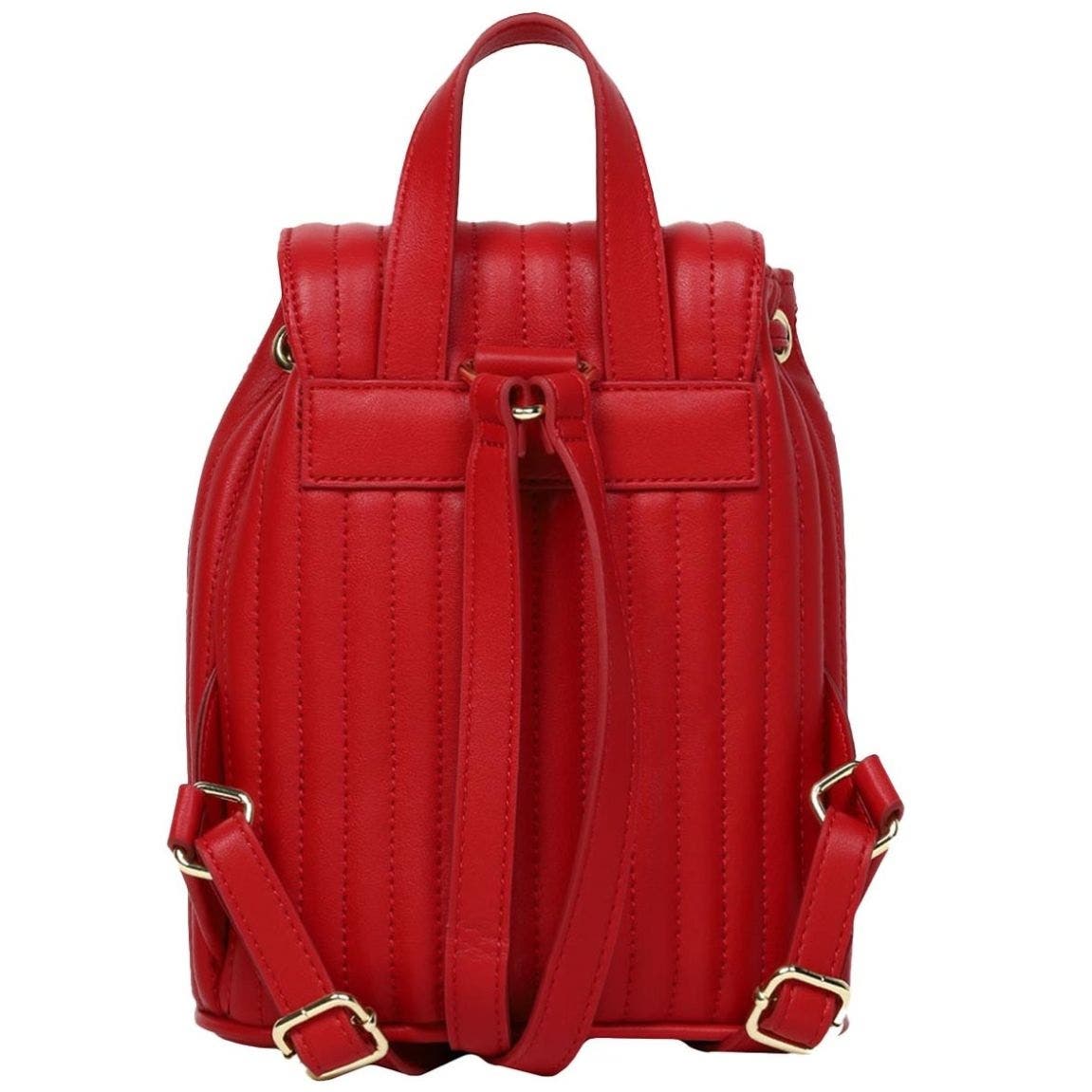 Tommy Hilfiger Mini Backpack Bag in Quilted Red w/ Gold Hardware