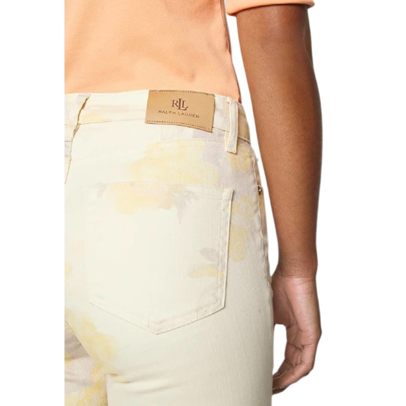 Lauren Ralph Lauren Floral High-Rise Skinny Ankle Jeans Blush Yellow Multi