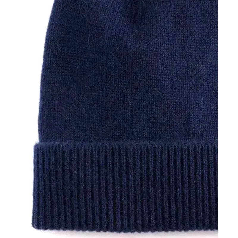 Charter Club 100% Cashmere Cuffed Beanie in Admiral Navy Blue