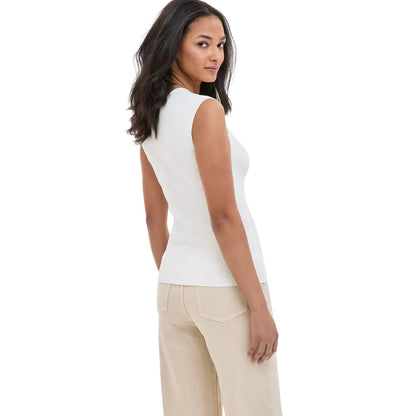 HUGO BOSS Orange Women's Sweetheart-Neck Sleeveless Top in Soft Cream