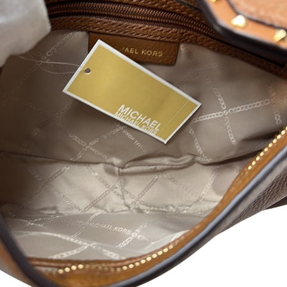 Michael Kors “Lillian” Small Brown Pebbled Leather Shoulder Bag, Gold Hardware