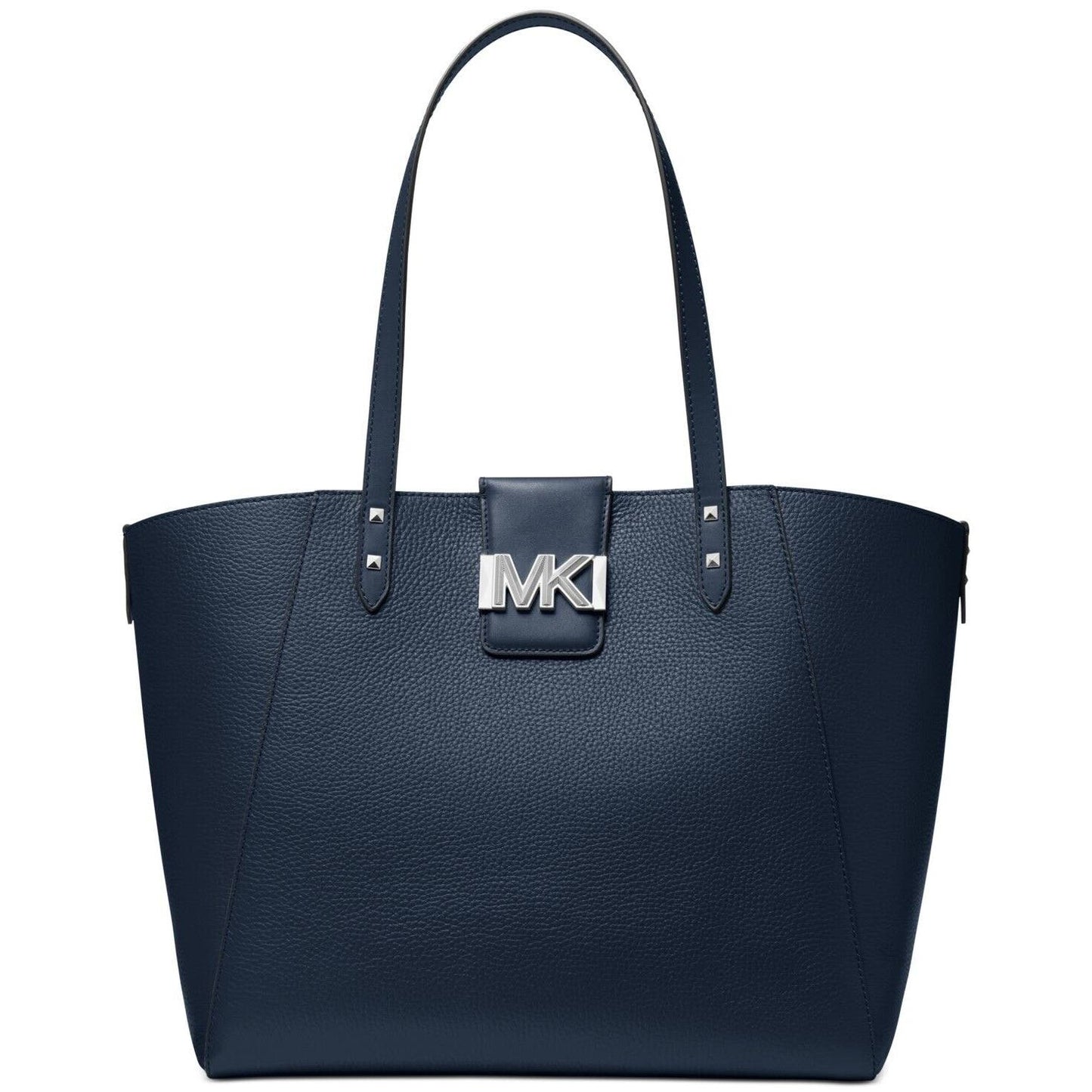 Michael Kors "Karlie" Large Tote Bag, Navy w/ Silver Hardware