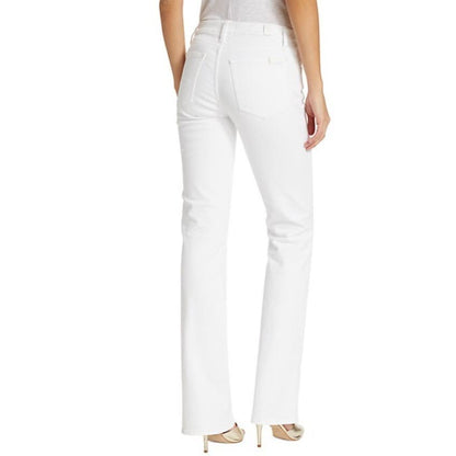 7 For All Mankind Kimmie Mid-Rise Stretch Boot-Cut Jeans White