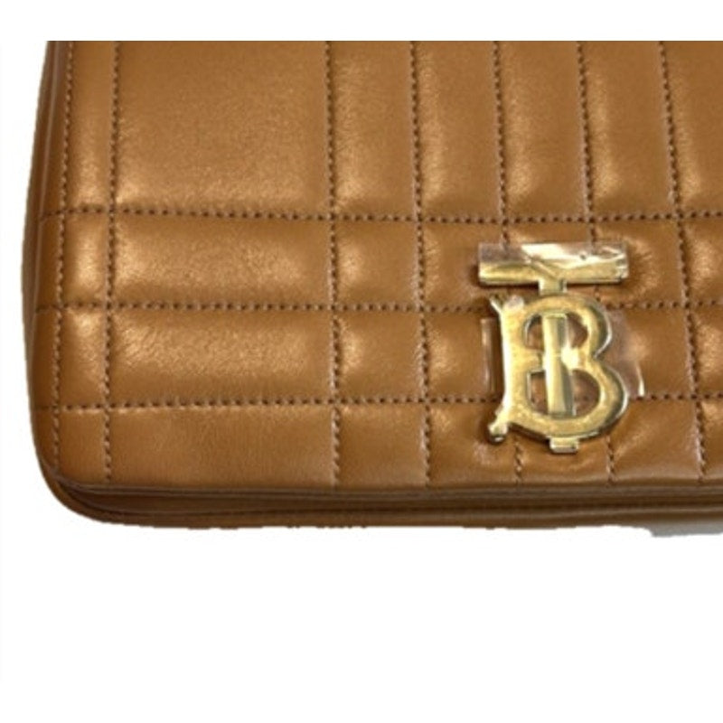 Burberry Lola Quilted Leather Crossbody Bag In Marple Brown