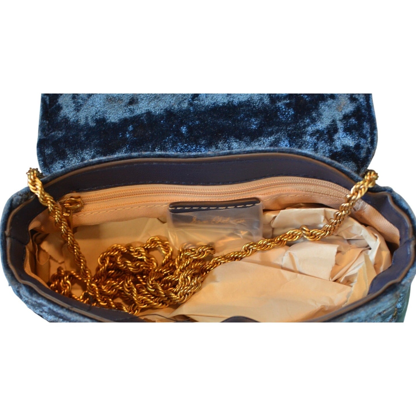 Sam Edelman Brit Top Handle Small Velvet Crossbody in Jewel Blue