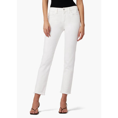 JOE'S JEANS THE LARA MID RISE CIGARETTE ANKLE VINTAGE STRETCH WHITE