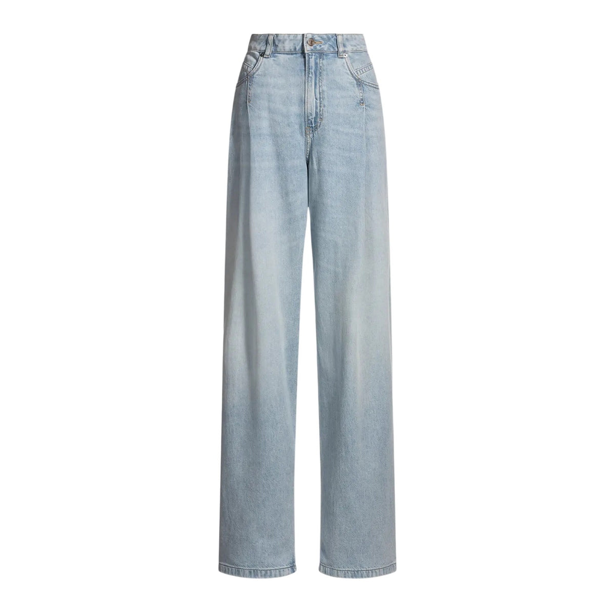HUGO BOSS Orange Women's Slouchy Pleated Jeans in Light Pastel Blue