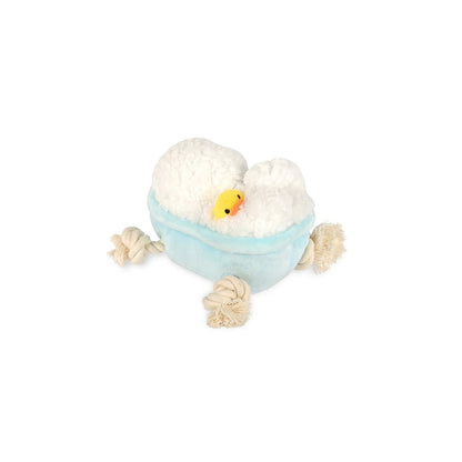 P.L.A.Y. Rub-a-Dub Tub Plush Dog Toy Blue White/Yellow Duck  Plush, 2 Pack