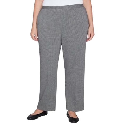 Alfred Dunner Women's Plus Size Runway Pants in Black & White Houndstooth