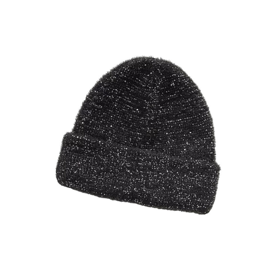 rag & bone Danni Sequins Beanie in Black