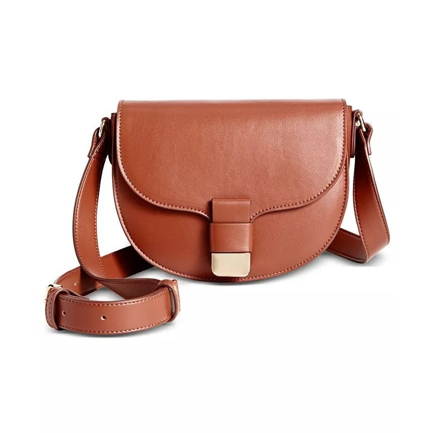 On 34th Women's "Holmme" Saddle Crossbody Bag in Bison Brown