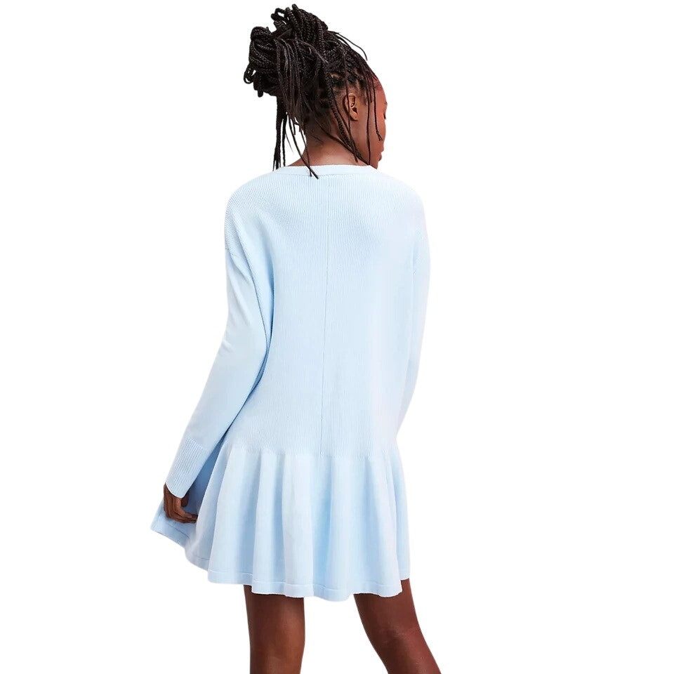 Free People Time On My Side Mini Dress in Ice Water Blue