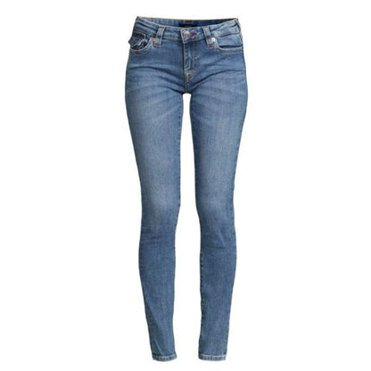 True Religion Women's "Stella" Low-Rise Skinny Jeans in Medium Acid Wash