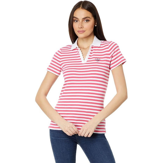 Tommy Hilfiger Women’s Short Sleeve Striped Johnny Collar Polo