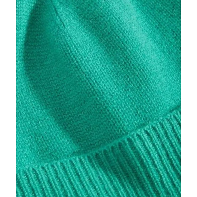 Charter Club 100% Cashmere Cuffed Beanie in Peacock Green