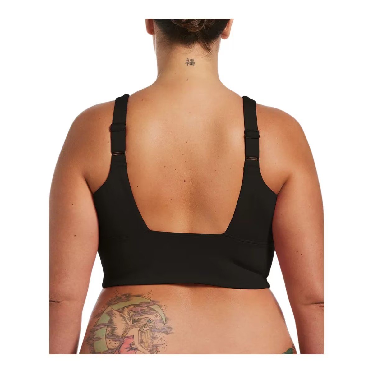 NIKE Women's Plus Size Scoop Neck Essentials Bikini Top in Black