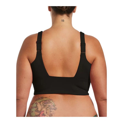 NIKE Women's Plus Size Scoop Neck Essentials Bikini Top in Black