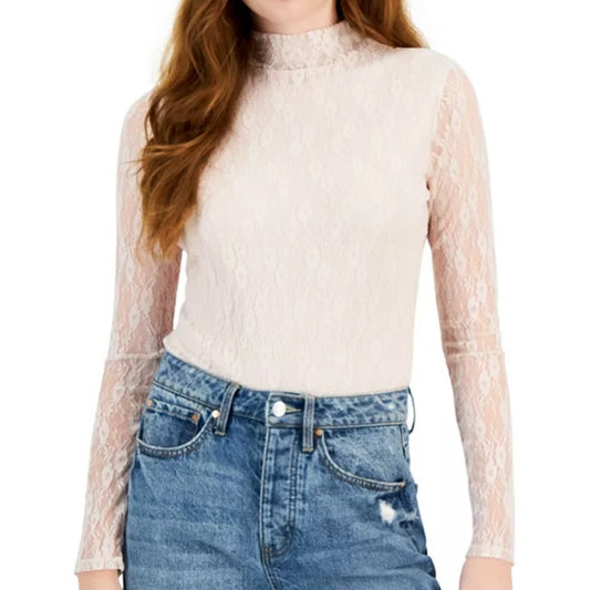 Self Esteem Juniors Mock-Neck Long-Sleeve Bodysuit in Hushed Violet Pink