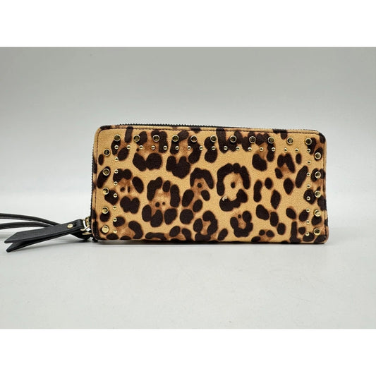 I.N.C. International Concepts Hazell Studded Leopard Zip Around Wallet