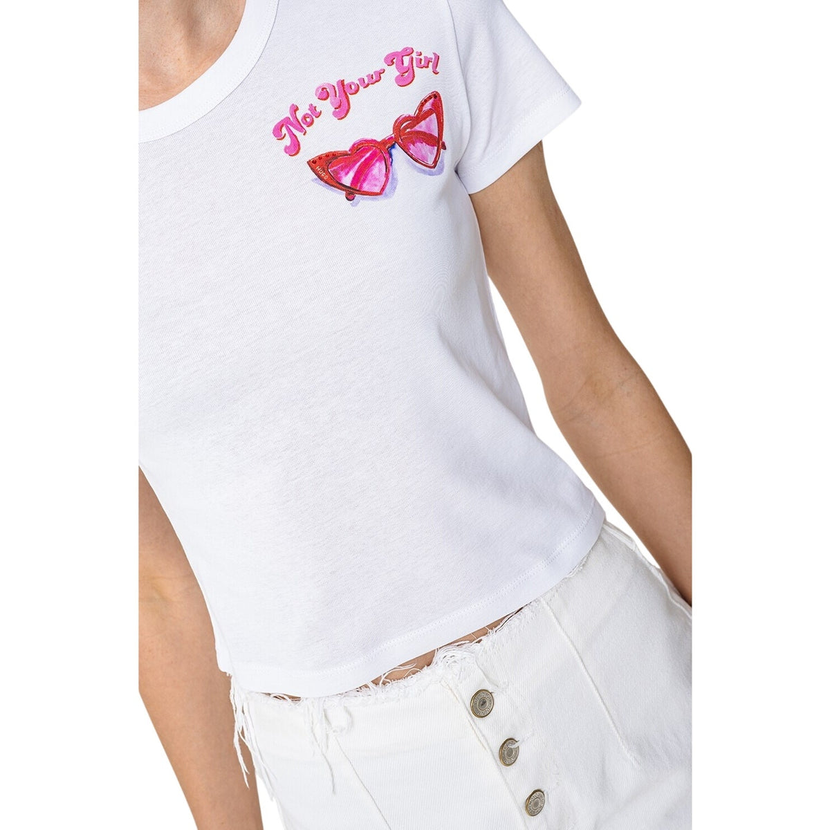 HUGO by Hugo Boss Women's Cotton Cropped Top in Graphic White