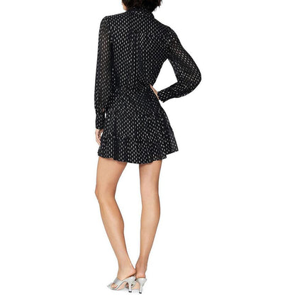 PAIGE Women's  Cleobelle Metallic Mini Dress in Black Silver