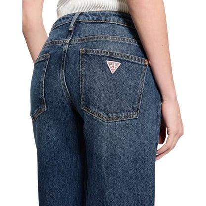 GUESS Women's Straight-Leg Low-Rise Slouchy Denim Jeans in Dark Wash