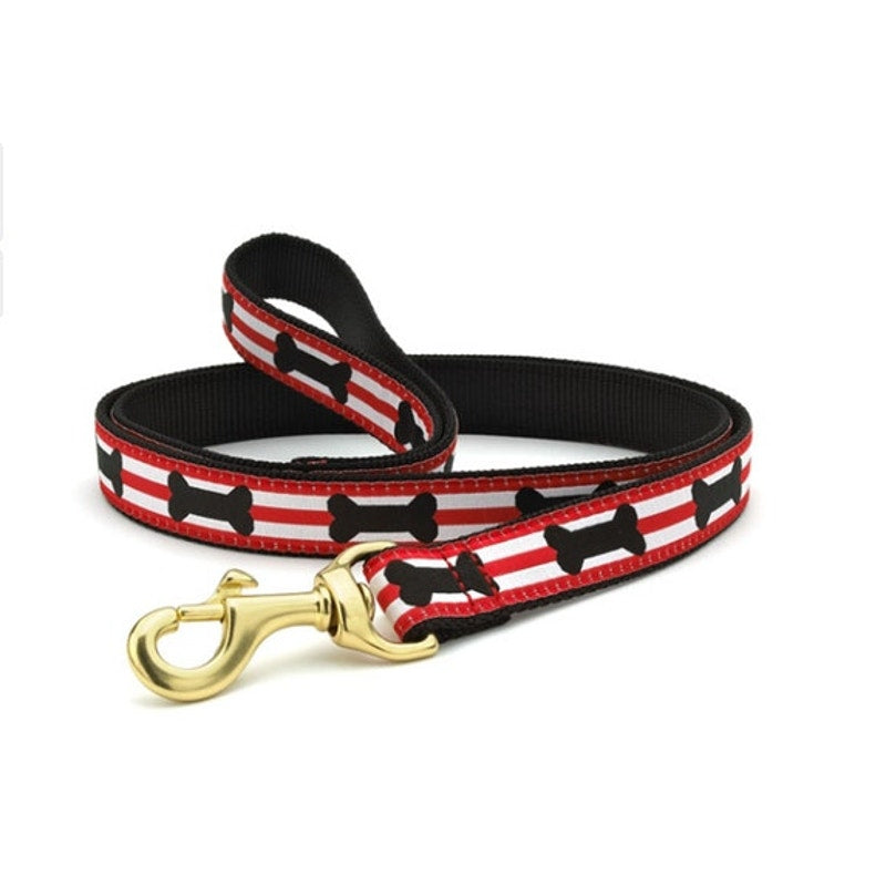 Up Country Red, Black, White Dog Bone Leash