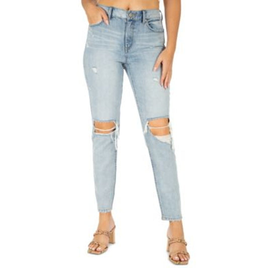 Rewash Juniors High Rise Mom Jeans in Light Wash