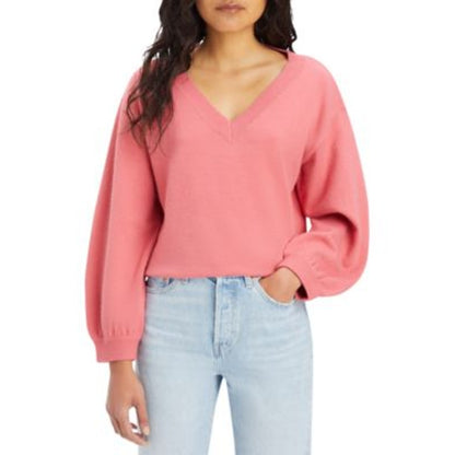 Levi's Women's Flower Sweater in Italian Rose Pink, Size Small