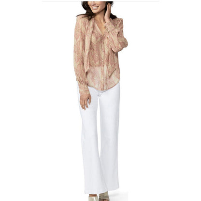 PAIGE Women's Cleobelle Paisley Silk Blouse in Pink Cream