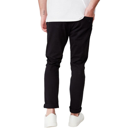 COTTON: ON Menswear Solid Black Skinny Stretch Chino Pants