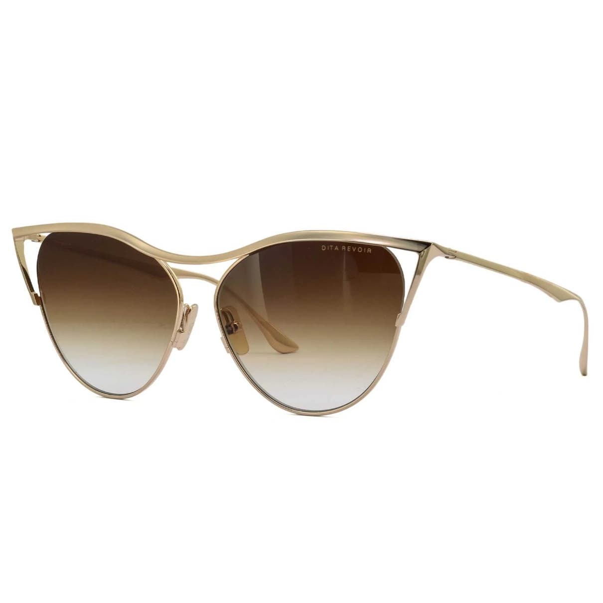DITA Revoir Rose Gold Wired Sunglasses w/ Gray Lenses, Leather Case
