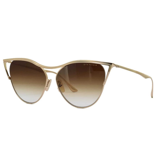 DITA Revoir Rose Gold Wired Sunglasses w/ Gray Lenses, Leather Case