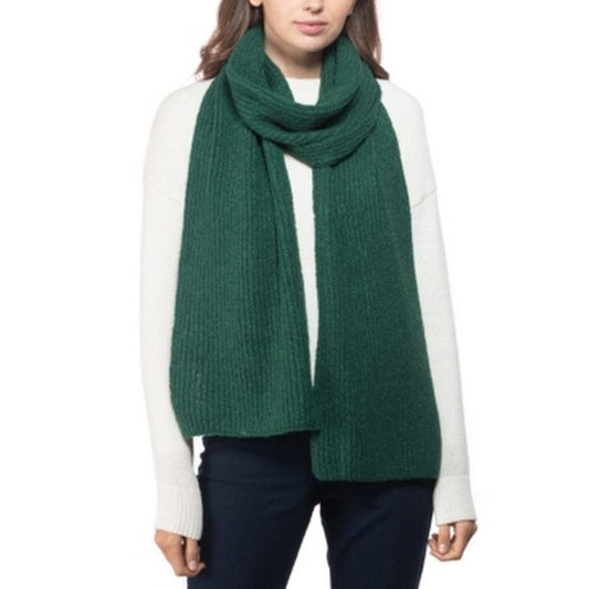 Style & Co. Rib Edge Metallic Shine Cable Knit Scarf in Pine Green