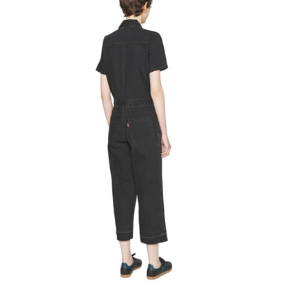 Levi's Women's Black Cotton Short Sleeve Jumpsuit "So Far So Good"