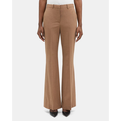 Theory High-Waist Flare Pant in Palomino Stretch Wool