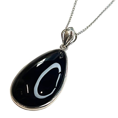 R. H. Macy Sterling Silver & Black Agate Teardrop Necklace