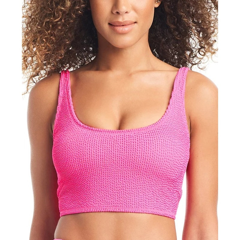 Bar III Women's Tank Bra Bikini Top Candy Kiss Pink