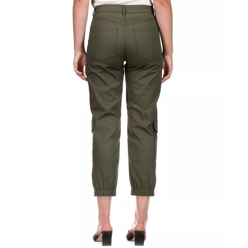 Sanctuary Women's Brooklyn High Rise Cropped Cargo Pants In Dark Green