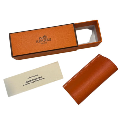 Hermes Leather Lipstick Case, FEU Orange, NWT