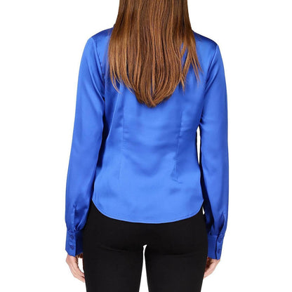 Sanctuary Women's Time To Shine Ruched Button-Down Top Blouse, Galactic Blue