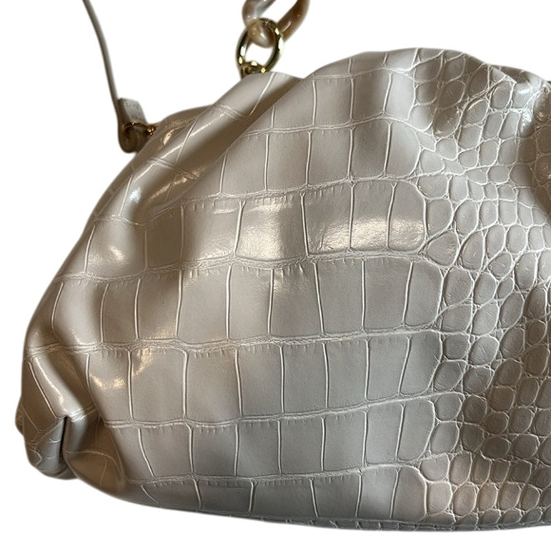 I.N.C. International Concepts KJ Croc Embossed Clutch in Bone