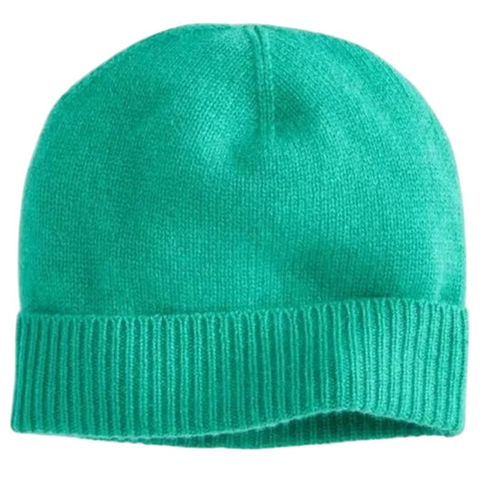 Charter Club 100% Cashmere Cuffed Beanie in Peacock Green