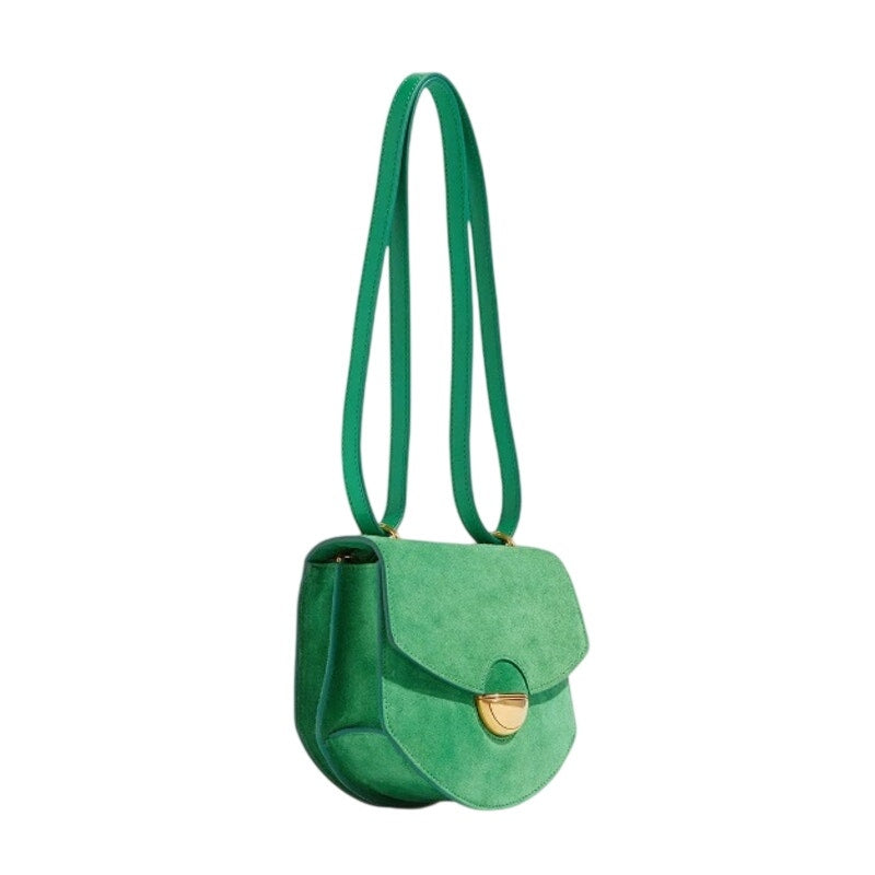 PROENZA SCHOULER Suede Mini Rounded Dia Bag in Bottle Green