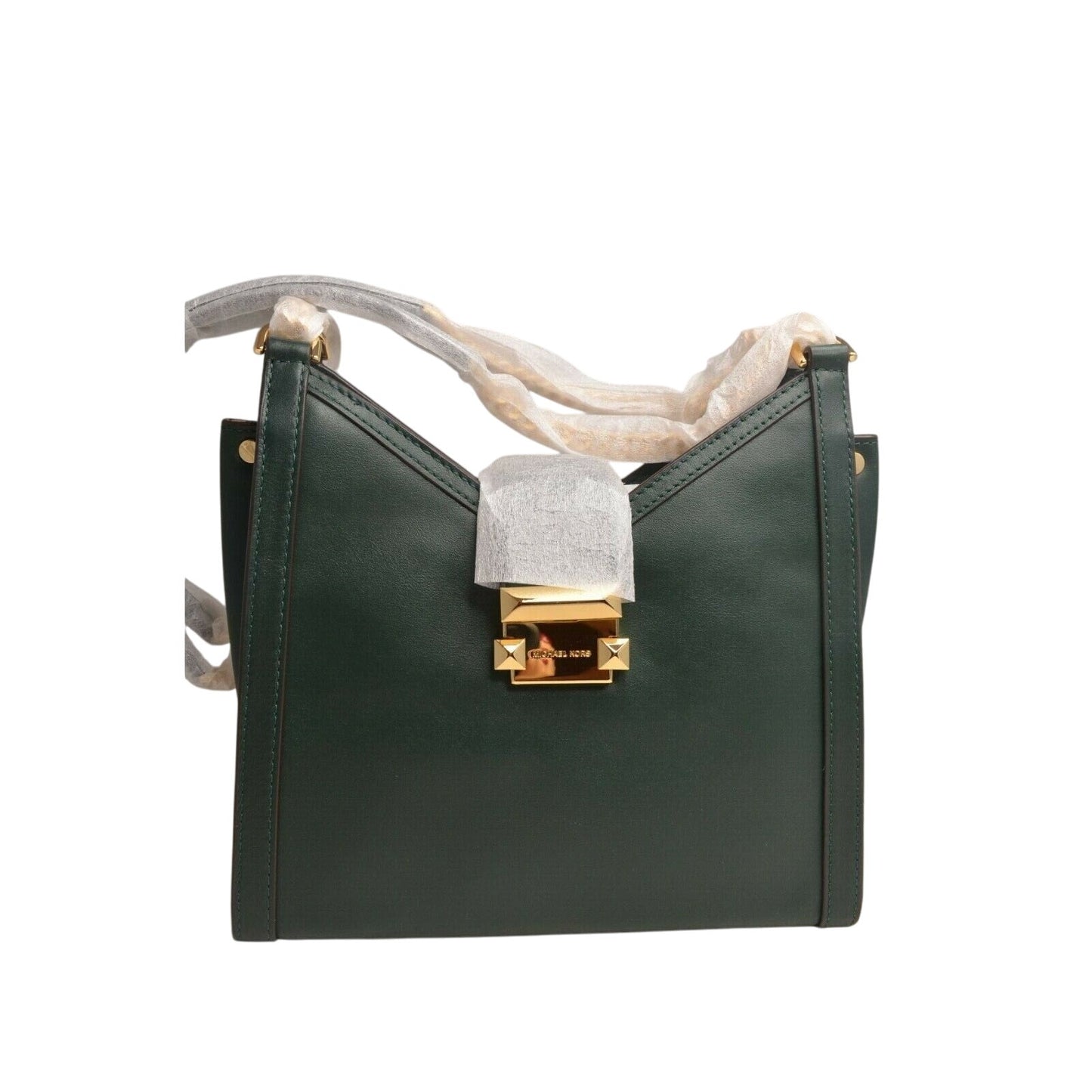 Michael Kors Whitney Chain Shoulder Tote Racing Green Gold Latch NWT! $298